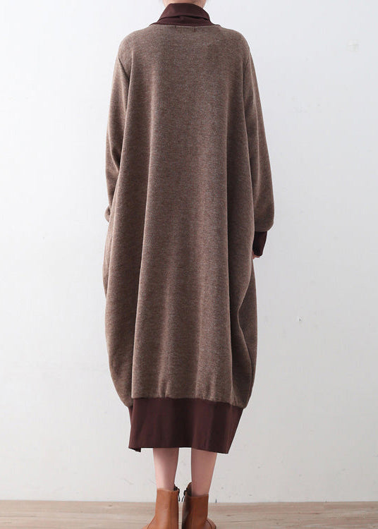 Women's High Neck Dress Loose Fit Casual