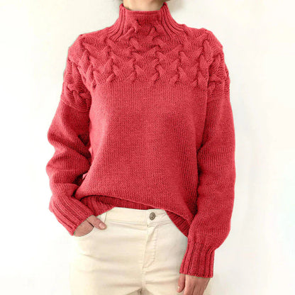 Women's High Neck Knitted Sweater
