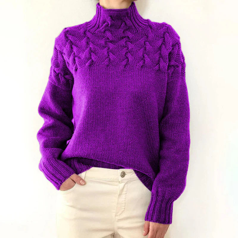 Women's High Neck Knitted Sweater