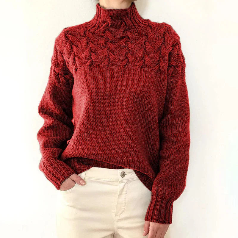 Women's High Neck Knitted Sweater