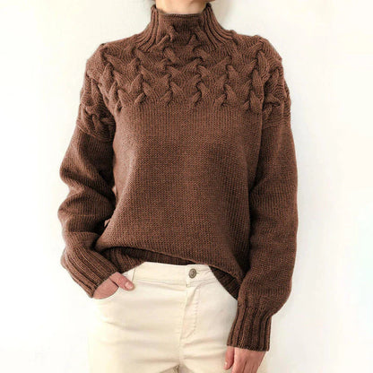 Women's High Neck Knitted Sweater