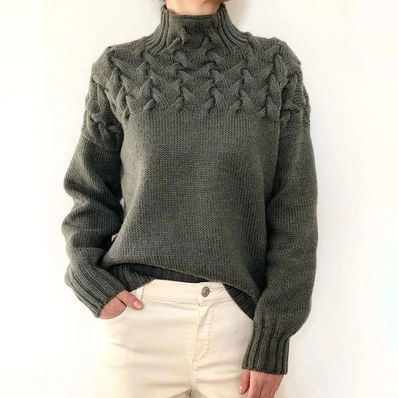 Women's High Neck Knitted Sweater