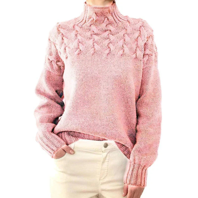 Women's High Neck Knitted Sweater