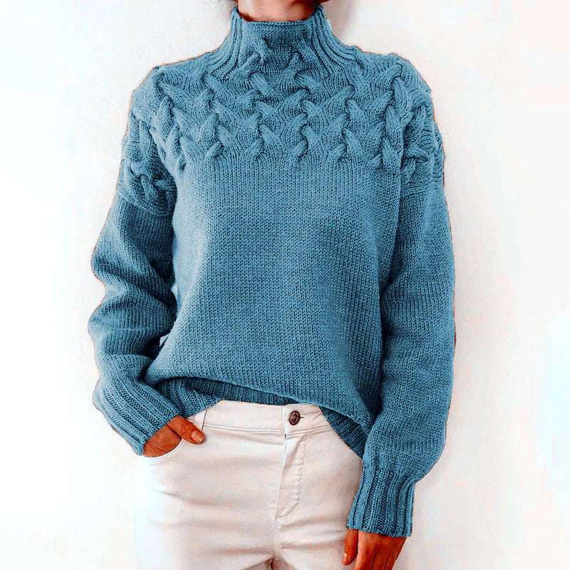 Women's High Neck Knitted Sweater