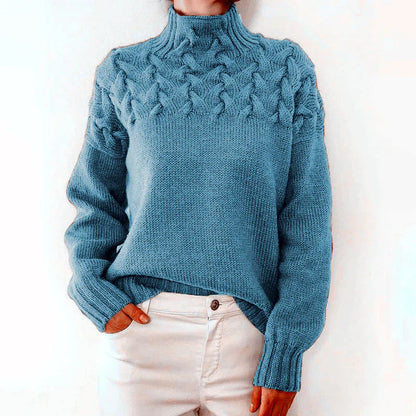 Women's High Neck Knitted Sweater