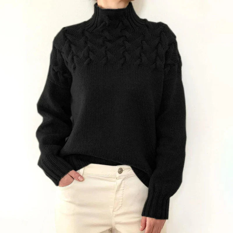 Women's High Neck Knitted Sweater