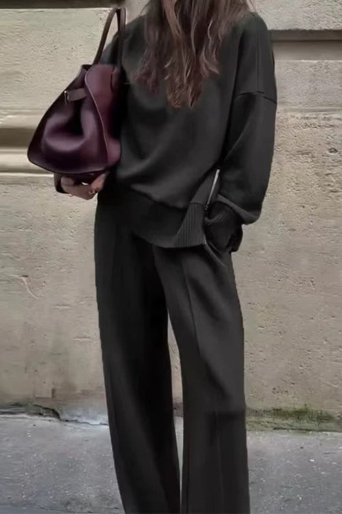 Women's High Neck Set with Wide Pipes Casual