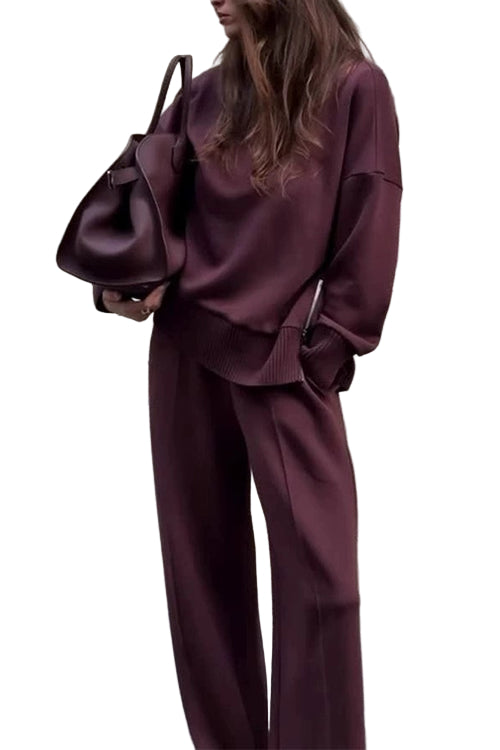 Women's High Neck Set with Wide Pipes Casual