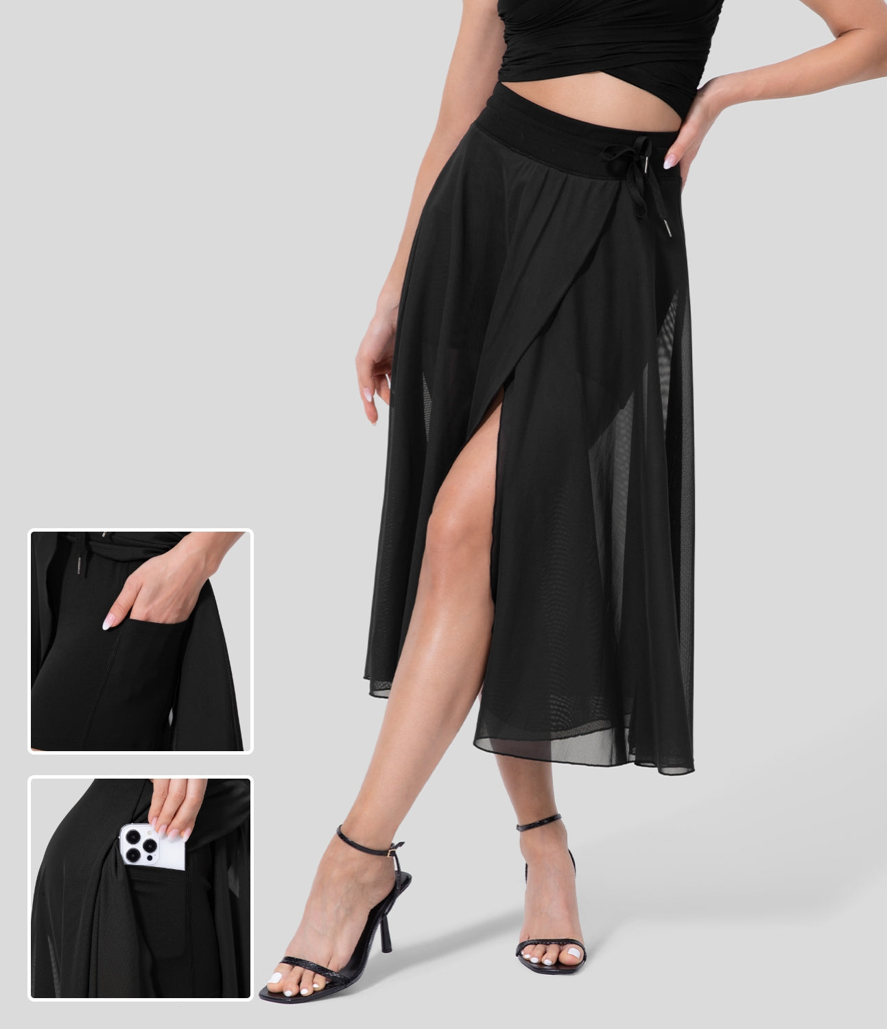 Women's High Waist 2-in-1 Skirt Elegant Style