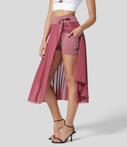 Women's High Waist 2-in-1 Skirt Elegant Style
