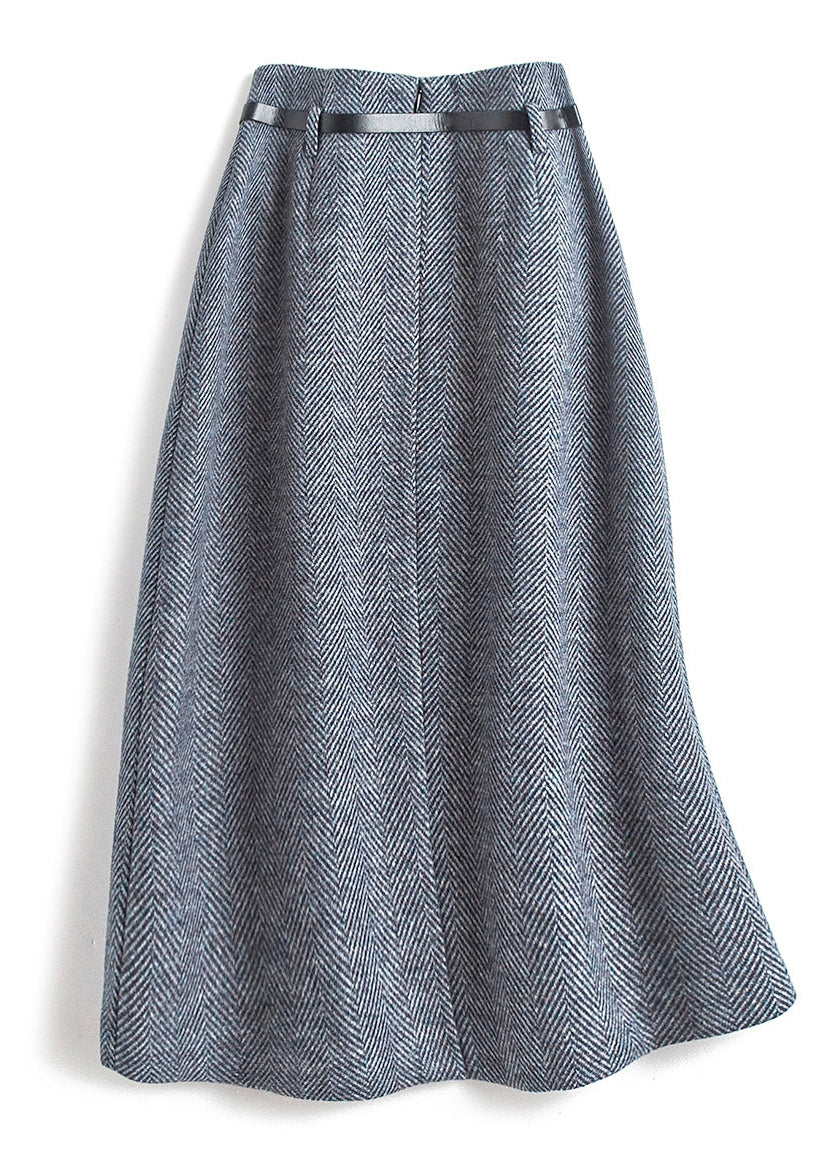 Women's High Waist A-Line Skirt Knee Length in Dark Grey