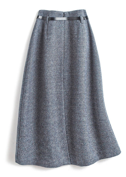 Women's High Waist A-Line Skirt Knee Length in Dark Grey