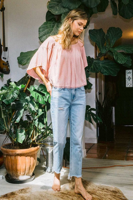 Women's High Waist Ankle Straight Leg Jeans