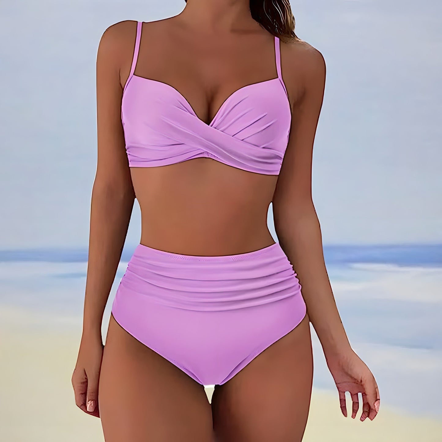 Women's High Waist Bikini Stretchable For Beach And Pool