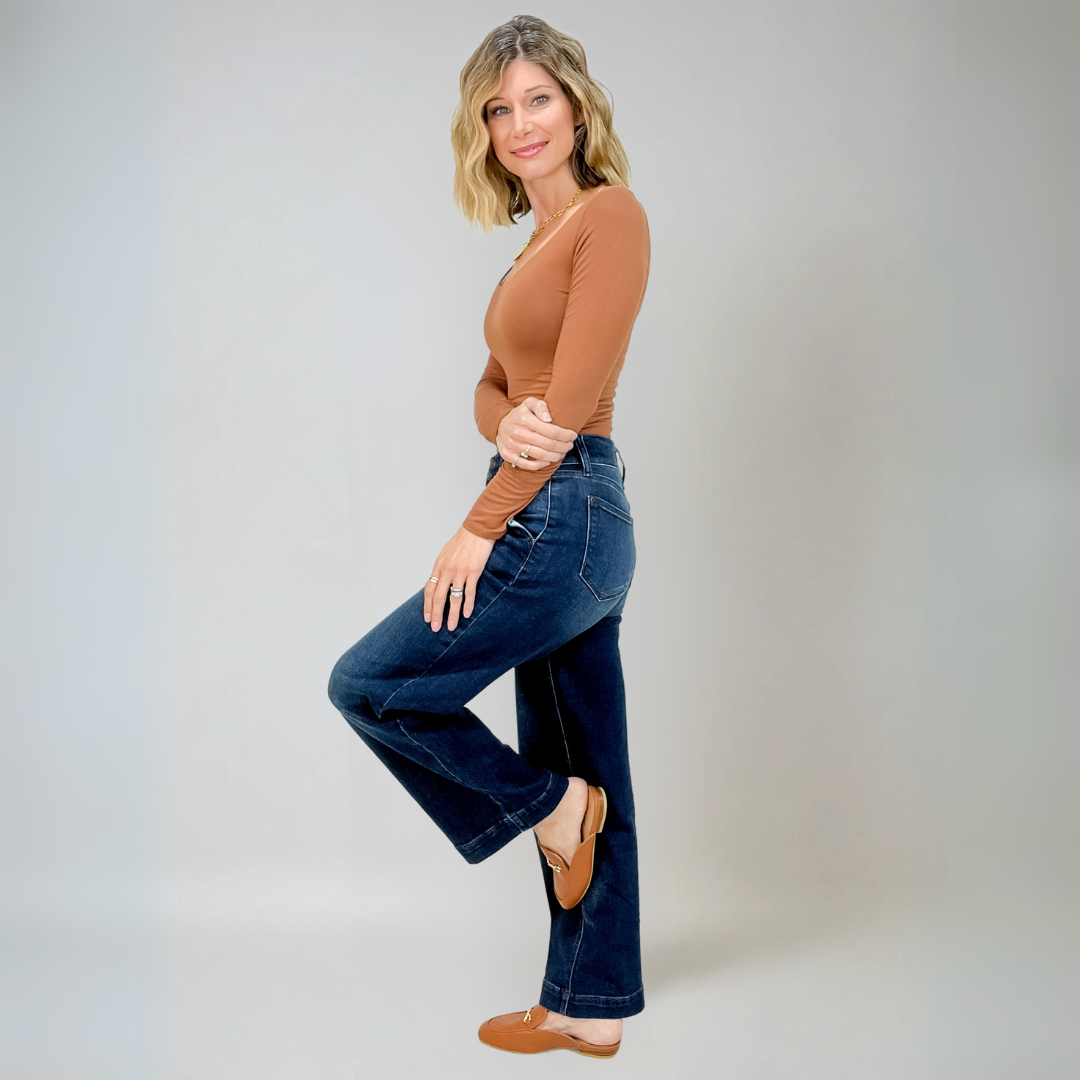 Women's High Waist Comfort Luxe Wide Jeans