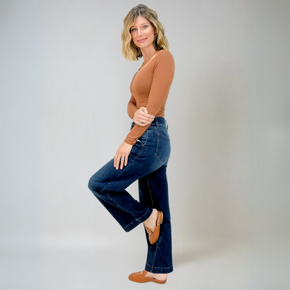 Women's High Waist Comfort Luxe Wide Jeans