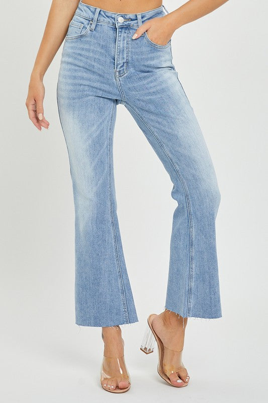 Women's High Waist Crop Flare