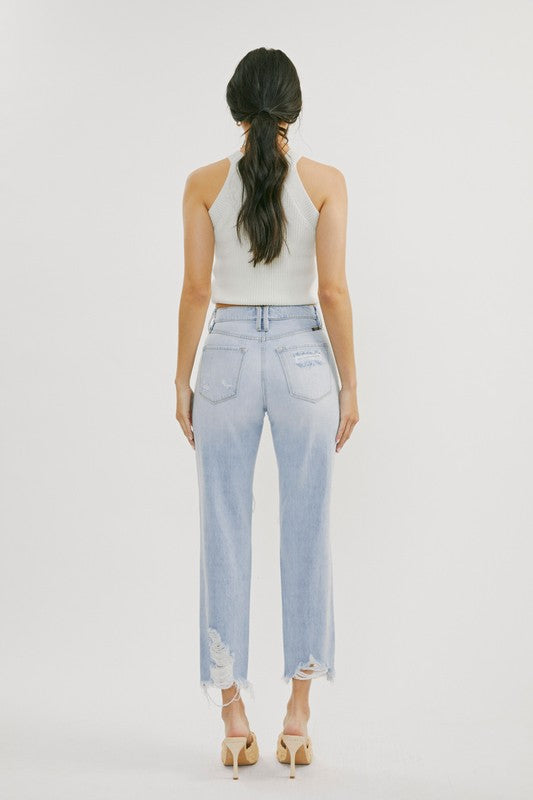 Women's High Waist Distressed Denim Jeans