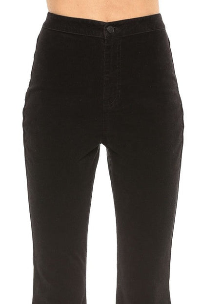 Women's High Waist Flared Corduroy Trousers