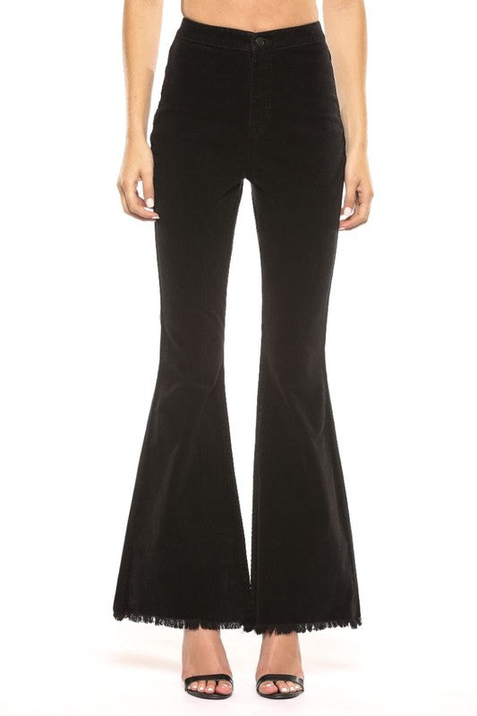 Women's High Waist Flared Corduroy Trousers