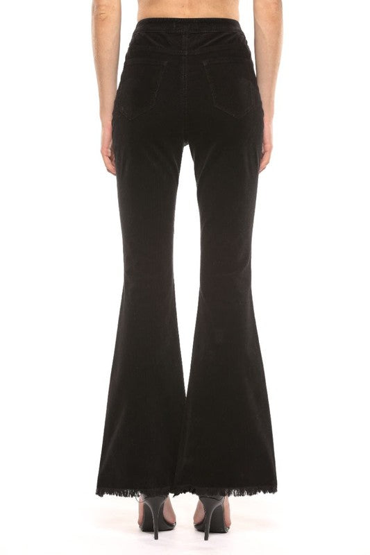 Women's High Waist Flared Corduroy Trousers