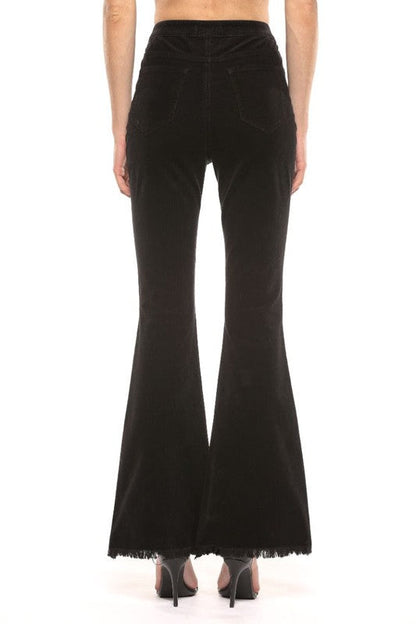 Women's High Waist Flared Corduroy Trousers