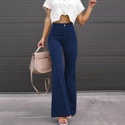 Women's High Waist Flared Trousers Eco Corduroy
