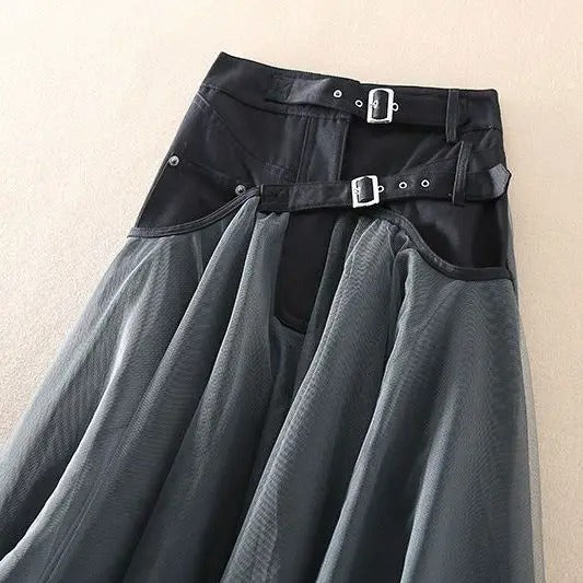 Women's High Waist Mesh Skirt