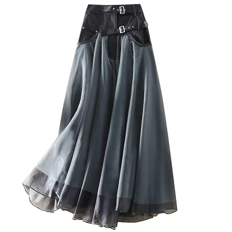 Women's High Waist Mesh Skirt