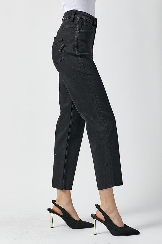 Women's High Waist Mom Fit Jeans Washed