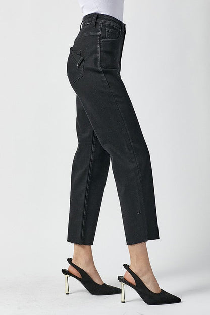 Women's High Waist Mom Fit Jeans Washed