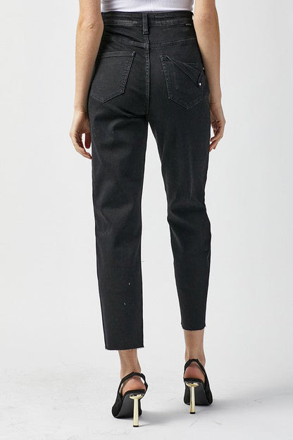 Women's High Waist Mom Fit Jeans Washed