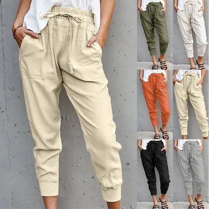 Women's High Waist Slim-fit Trousers Casual