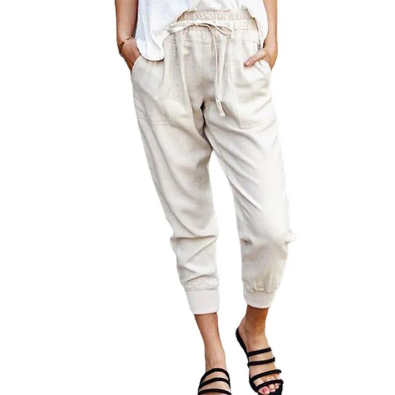Women's High Waist Slim-fit Trousers Casual