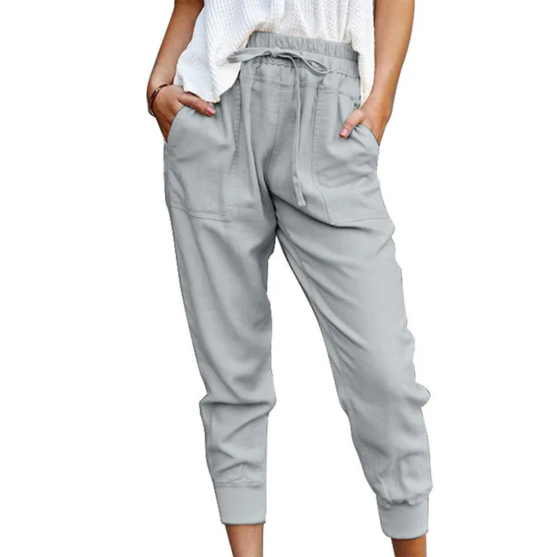 Women's High Waist Slim-fit Trousers Casual