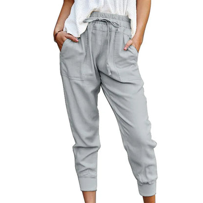 Women's High Waist Slim-fit Trousers Casual
