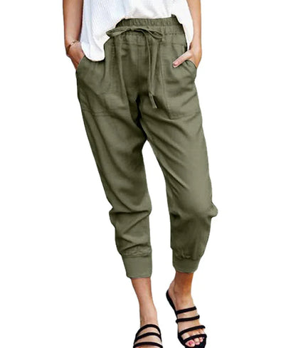 Women's High Waist Slim-fit Trousers Casual