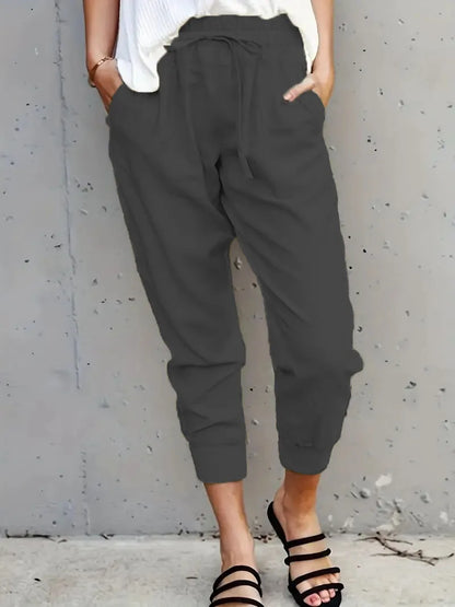 Women's High Waist Slim-fit Trousers Casual