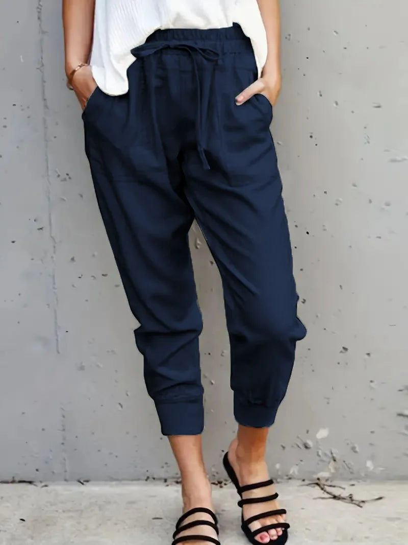 Women's High Waist Slim-fit Trousers Casual