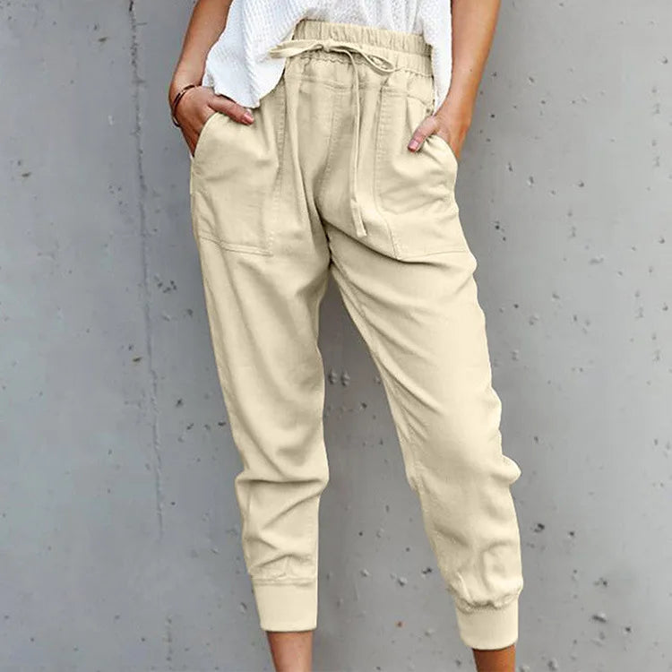 Women's High Waist Slim-fit Trousers Casual
