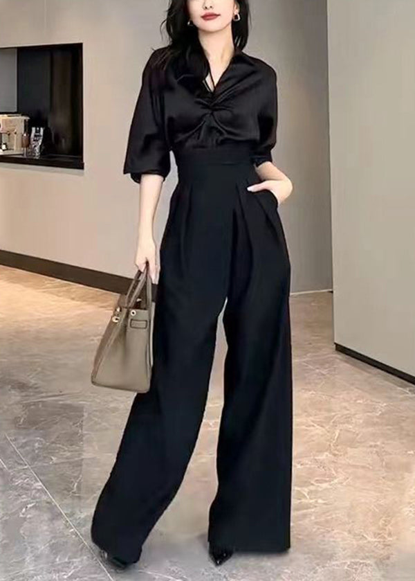 Women's High Waist Trousers with Wide Legs