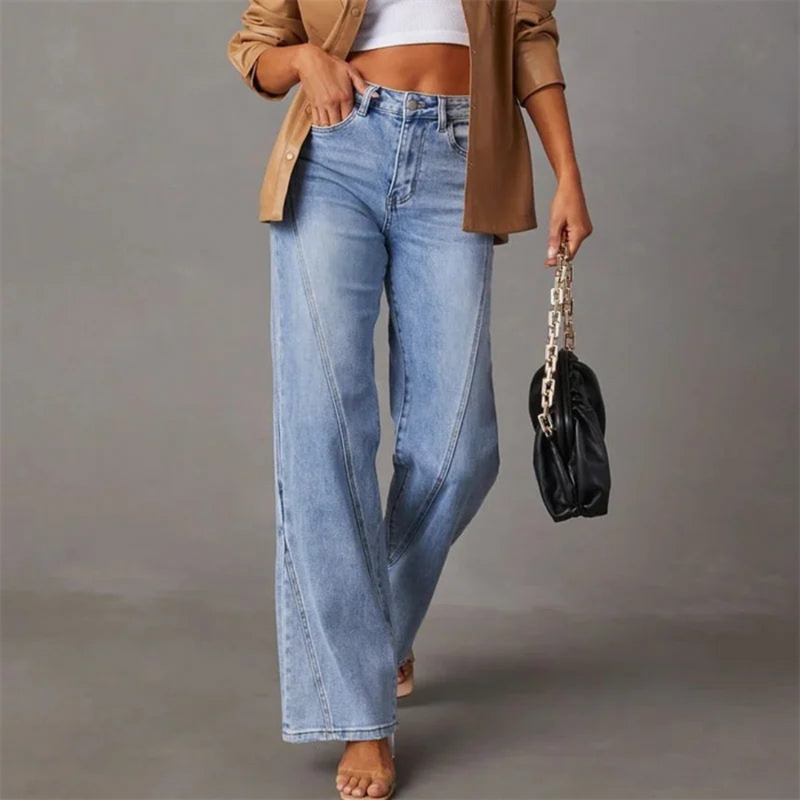 Women's High Waist Wide Jeans