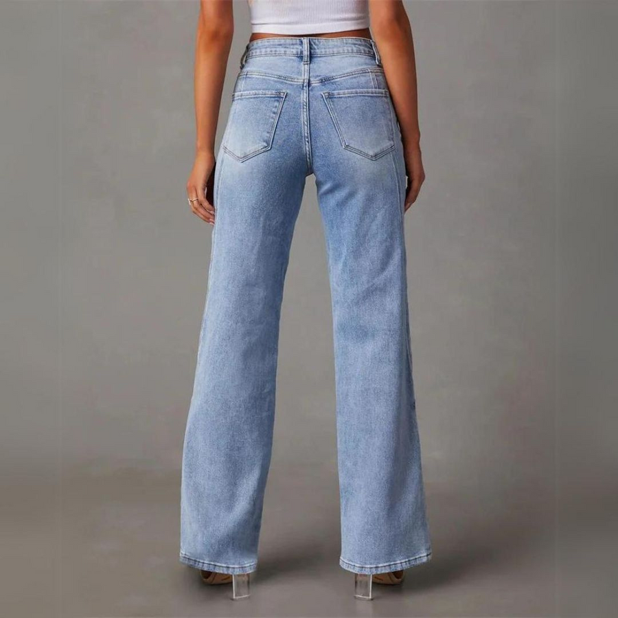 Women's High Waist Wide-Leg Denim Jeans