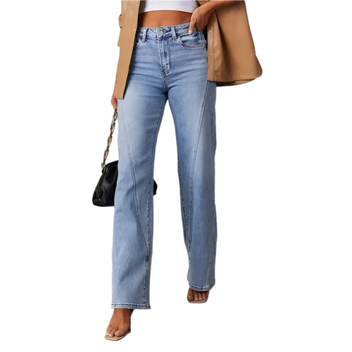 Women's High Waist Wide-Leg Denim Jeans