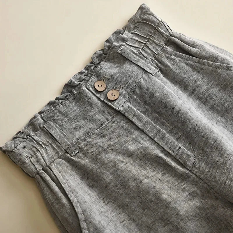 Women's High Waist Wide Trousers Casual Elastic with Wide Legs