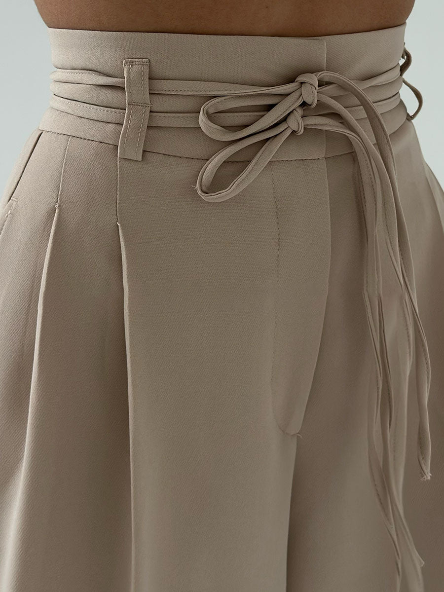 Women's High Waist Wide Trousers Elegant Style