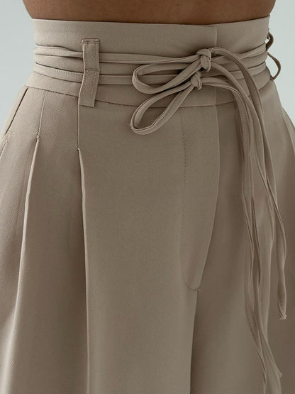 Women's High Waist Wide Trousers Elegant Style