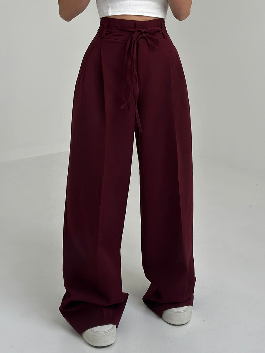 Women's High Waist Wide Trousers Elegant Style