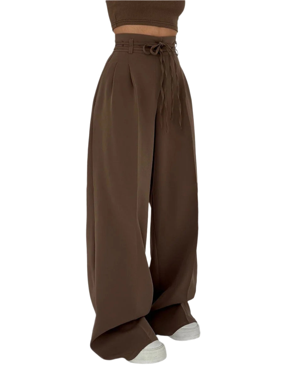 Women's High Waist Wide Trousers Elegant Style