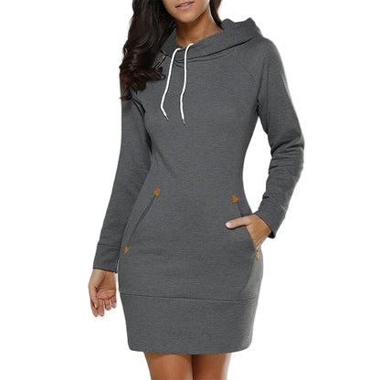 Women's Hooded Dress Casual Style for Winter Days